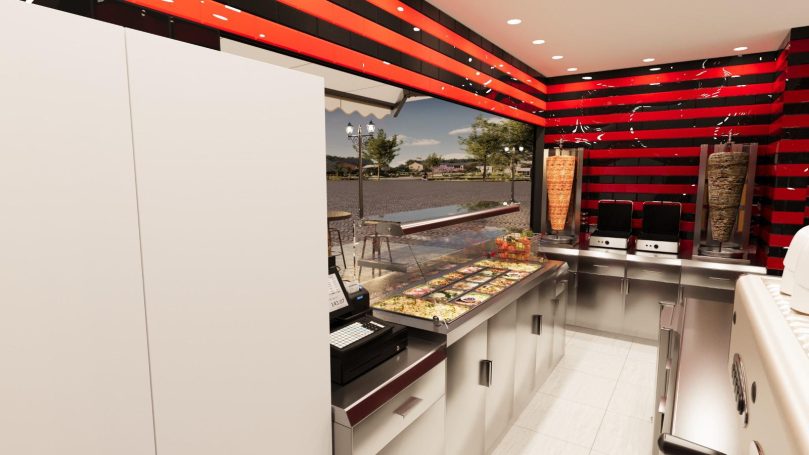 Hochwertige Thekenlandschaft Moderne Thekenanlage mit Sichtausgabe